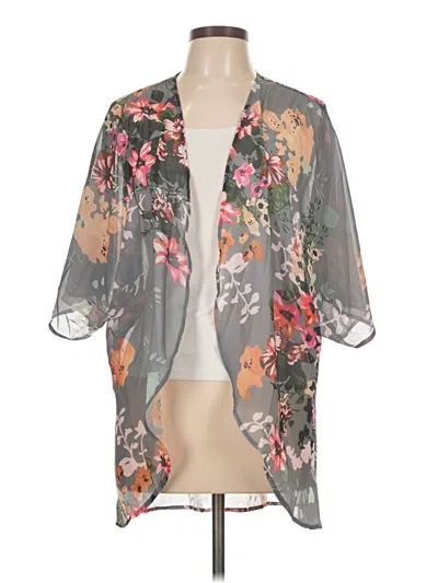 Pre-owned Unbranded Kimono In Gray