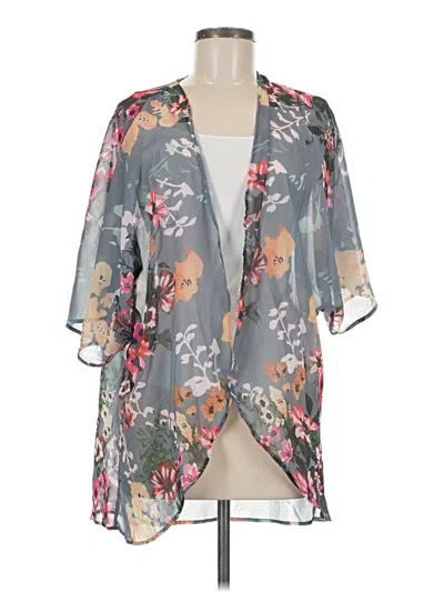 Pre-owned Unbranded Kimono In Gray
