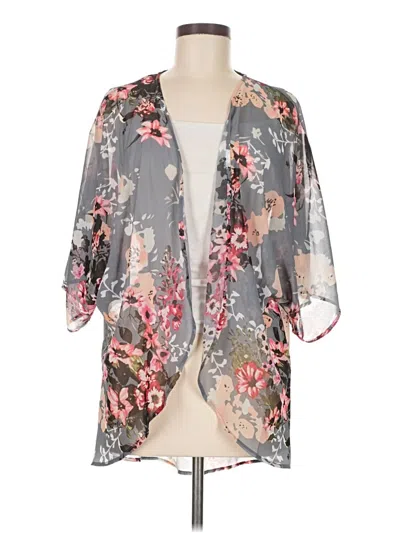 Pre-owned Unbranded Kimono In Gray