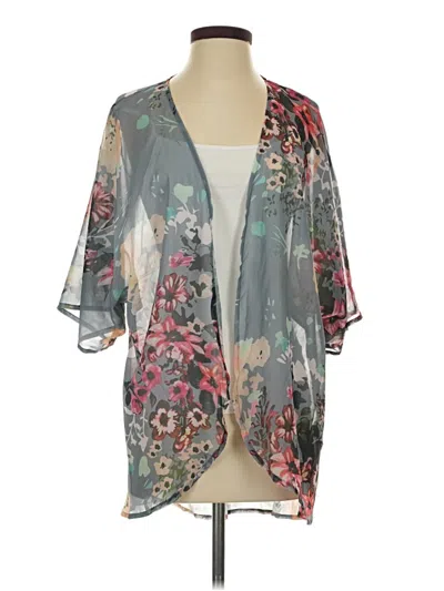 Pre-owned Unbranded Kimono In Gray