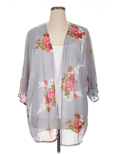 Pre-owned Unbranded Kimono In Gray