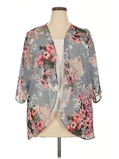 Pre-owned Unbranded Kimono In Gray