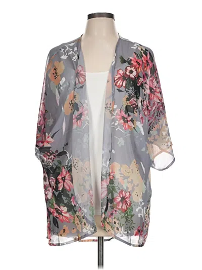 Pre-owned Unbranded Kimono In Gray