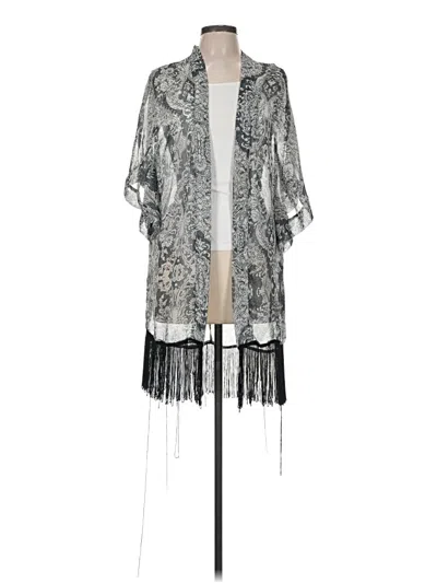 Pre-owned Unbranded Kimono In Gray