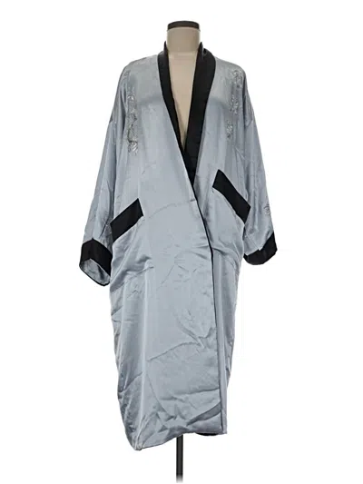 Pre-owned Unbranded Kimono In Gray