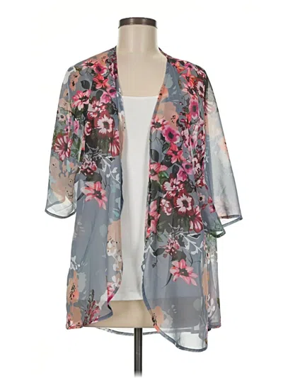 Pre-owned Unbranded Kimono In Gray