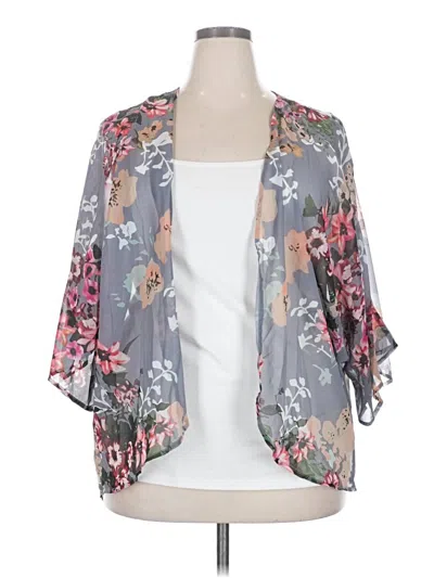 Pre-owned Unbranded Kimono In Gray