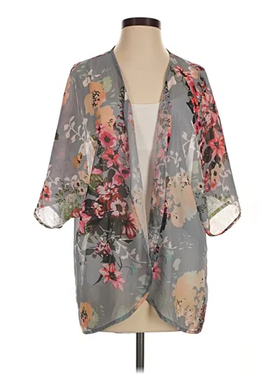Pre-owned Unbranded Kimono In Gray