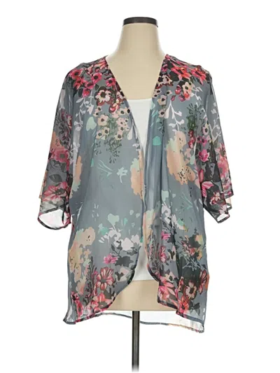 Pre-owned Unbranded Kimono In Gray