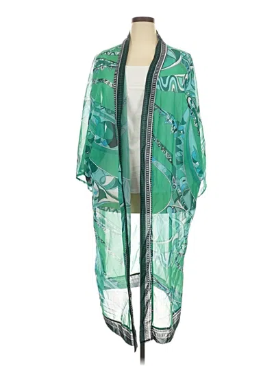 Pre-owned Unbranded Kimono In Green