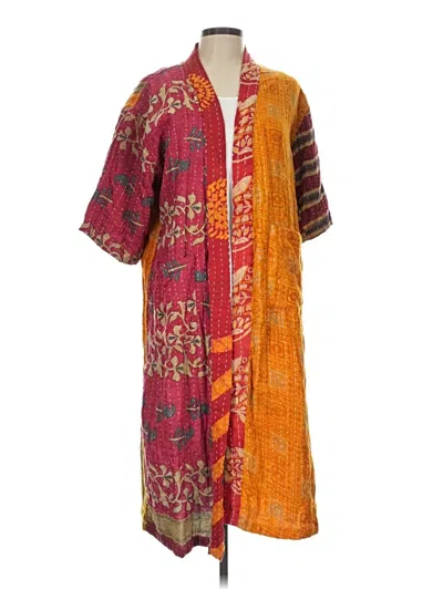 Pre-owned Unbranded Kimono In Orange