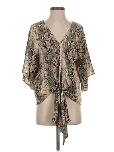 Pre-owned Unbranded Kimono In Tan