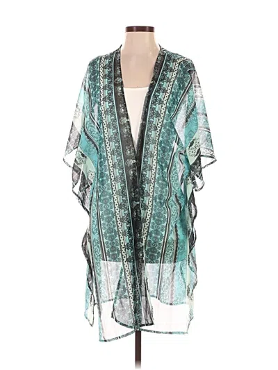 Pre-owned Unbranded Kimono In Teal