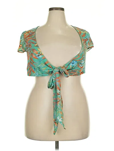 Pre-owned Unbranded Kimono In Teal