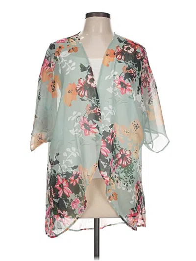 Pre-owned Unbranded Kimono In Teal