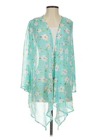 Pre-owned Unbranded Kimono In Teal