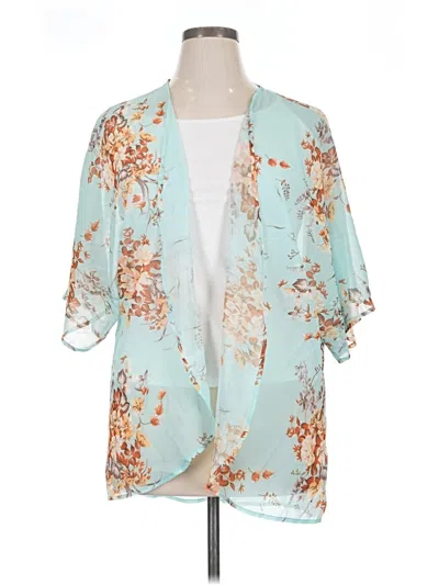 Pre-owned Unbranded Kimono In Teal