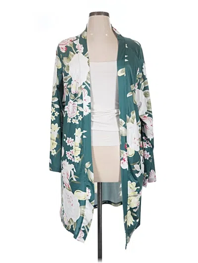 Pre-owned Unbranded Kimono In Teal