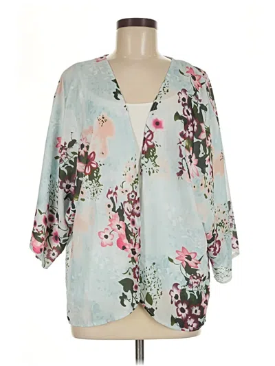 Pre-owned Unbranded Kimono In Teal