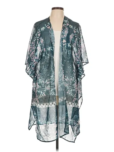 Pre-owned Unbranded Kimono In Teal
