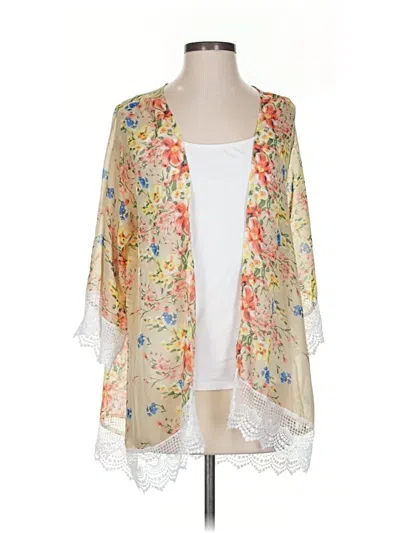 Pre-owned Unbranded Kimono In Yellow