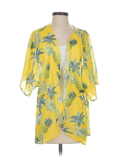 Pre-owned Unbranded Kimono In Yellow