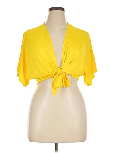 Pre-owned Unbranded Kimono In Yellow