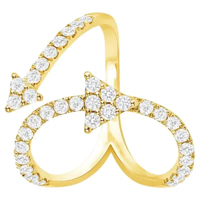 Pre-owned Unbranded Ladies 14k Yellow Gold 0.74 Ct Diamond Arrow Ring