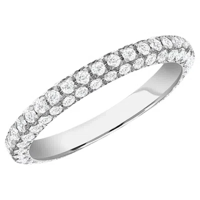 Pre-owned Unbranded Ladies 18k White Gold Round 1.61 Carat Diamond Pave Eternity Ring