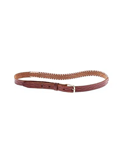 Pre-owned Unbranded Leather Belt In Burgundy