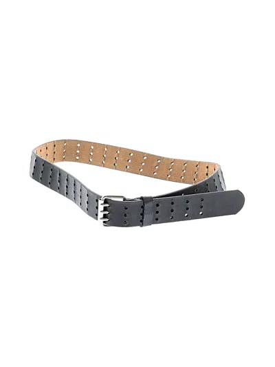 Pre-owned Unbranded Leather Belt In Gray