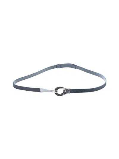 Pre-owned Unbranded Leather Belt In Gray