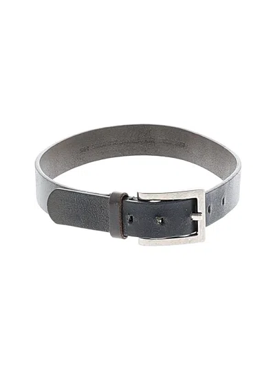 Pre-owned Unbranded Leather Belt In Gray