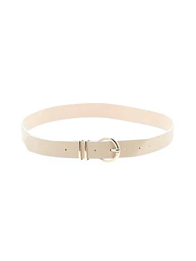 Pre-owned Unbranded Leather Belt In Ivory