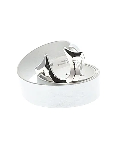 Pre-owned Unbranded Leather Belt In Silver