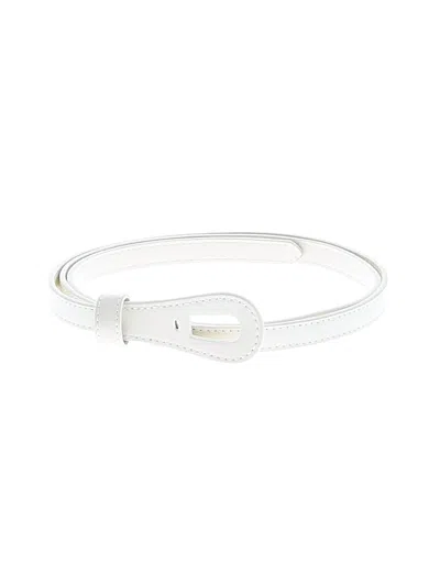 Pre-owned Unbranded Leather Belt In White