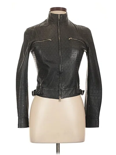 Pre-owned Unbranded Leather Jacket In Black