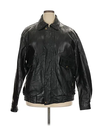 Pre-owned Unbranded Leather Jacket In Black