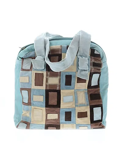 Pre-owned Unbranded Leather Tote Bag In Blue