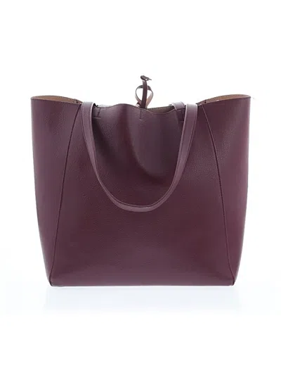 Pre-owned Unbranded Leather Tote Bag In Burgundy