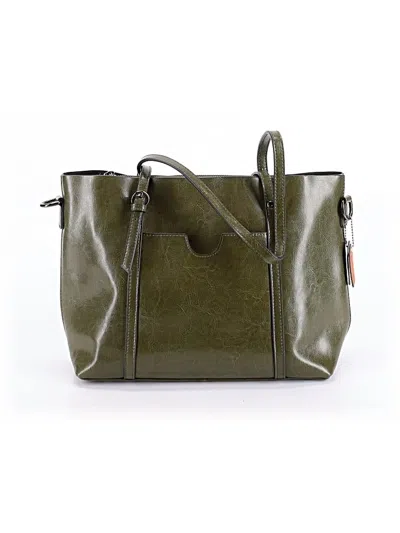 Pre-owned Unbranded Leather Tote Bag In Green