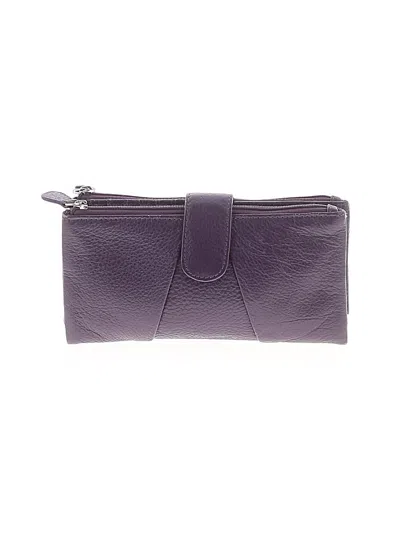 Pre-owned Unbranded Leather Wallet In Purple