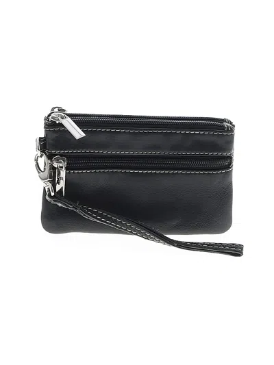 Pre-owned Unbranded Leather Wristlet In Black