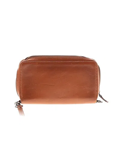 Pre-owned Unbranded Leather Wristlet In Brown