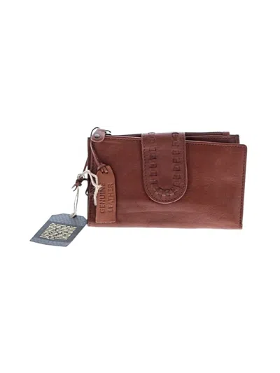 Pre-owned Unbranded Leather Wristlet In Brown