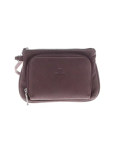 Pre-owned Unbranded Leather Wristlet In Burgundy