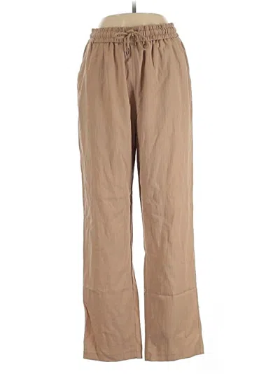 Pre-owned Unbranded Linen Pants In Tan