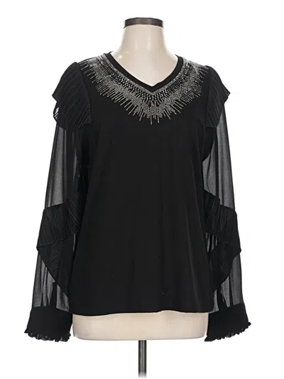 Pre-owned Unbranded Long Sleeve Blouse In Black