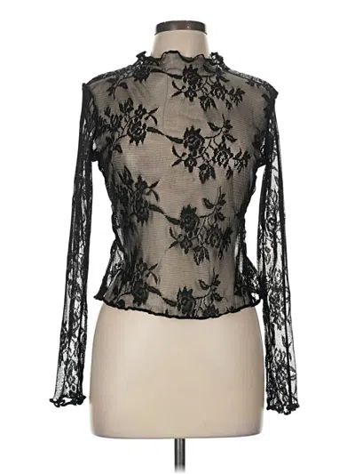 Pre-owned Unbranded Long Sleeve Blouse In Black