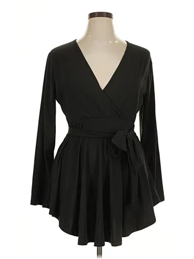 Pre-owned Unbranded Long Sleeve Blouse In Black